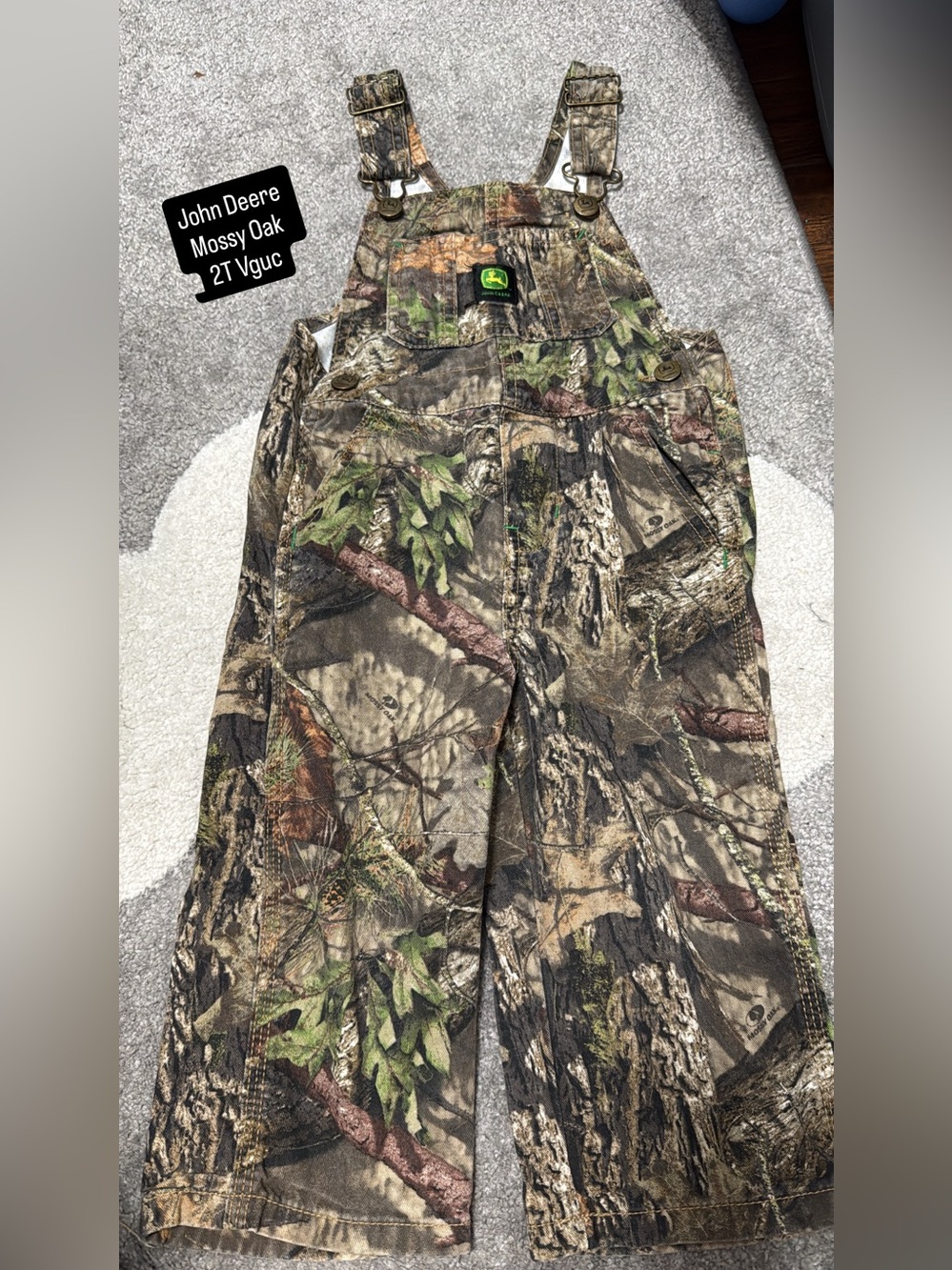John Deere Mossy Oak Camo Overalls - Green/Brown